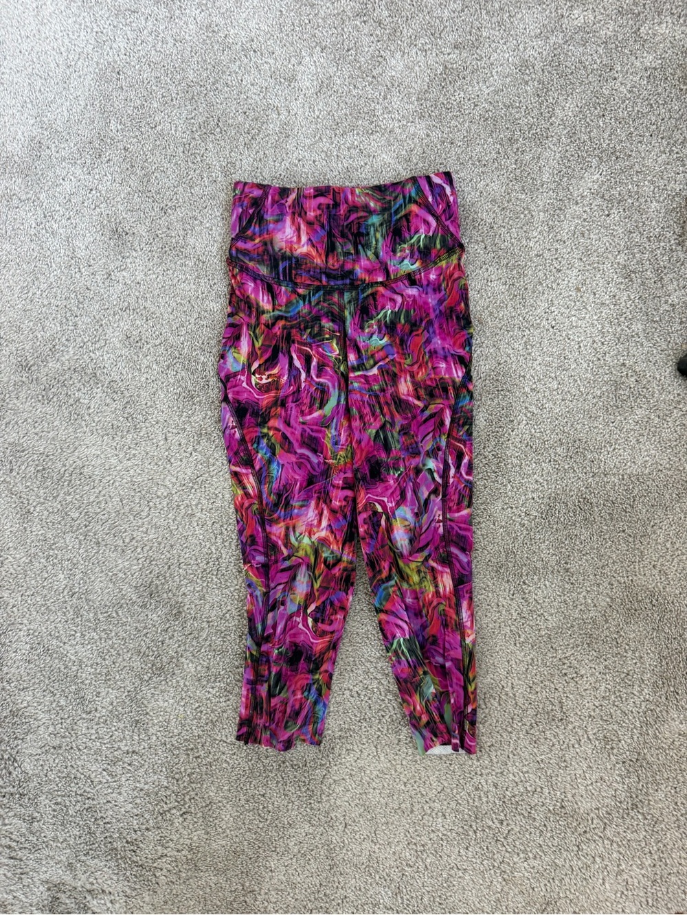 lululemon athletica Multicolor Abstract Print Leggings — Pink, Purple, Turquoise